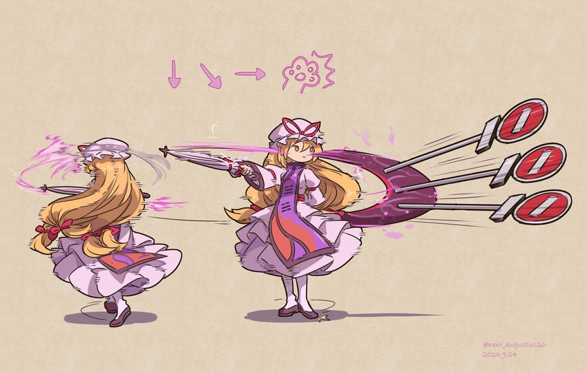 yakumo yukari and jp (touhou and 2 more) drawn by nero_augustus