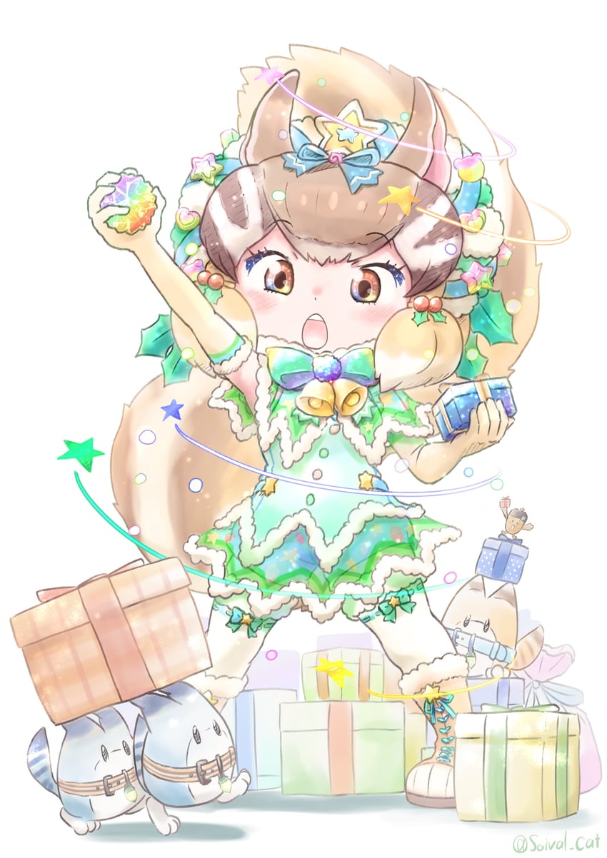 lucky beast and siberian chipmunk (kemono friends and 1 more) drawn by saival_cat