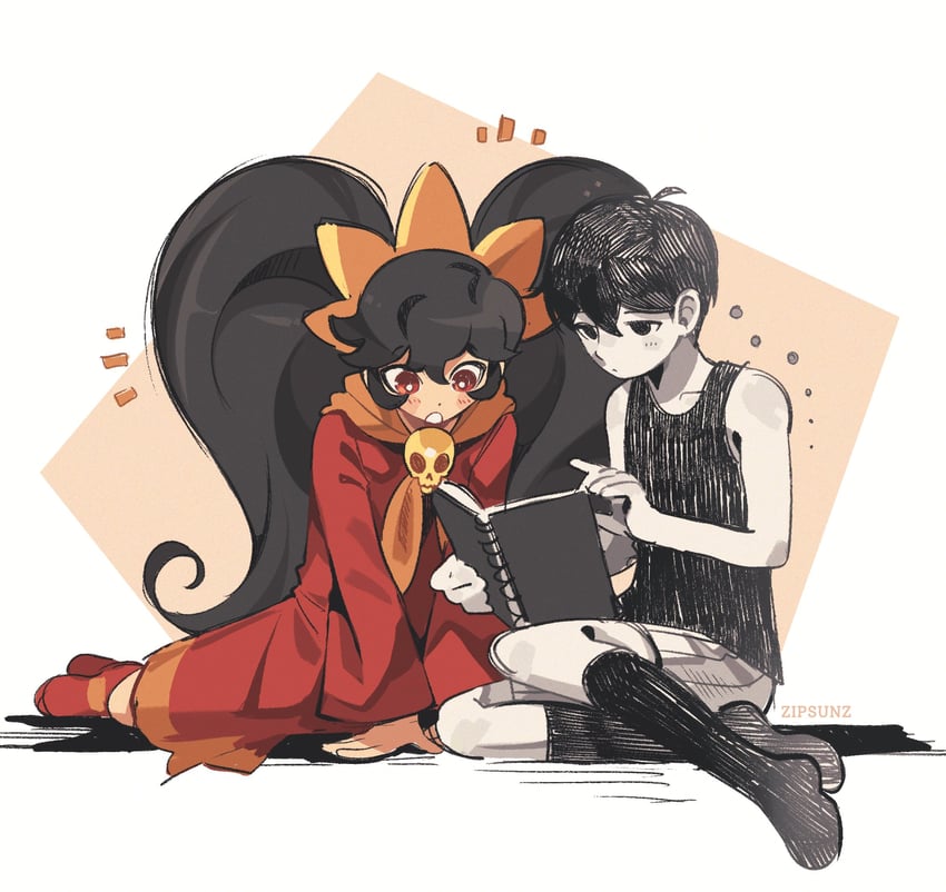 omori and ashley (omori and 1 more) drawn by zipsunz
