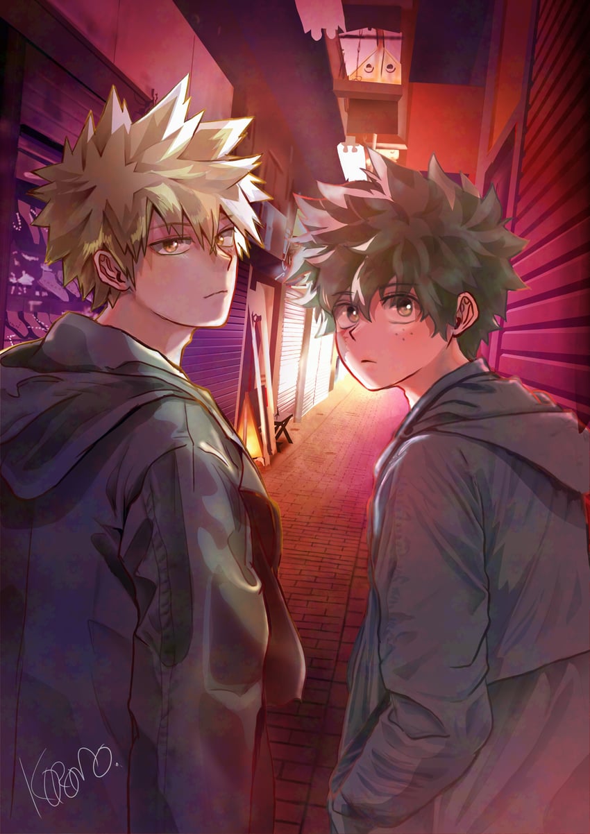 midoriya izuku and bakugou katsuki (boku no hero academia) drawn by koromo06418109