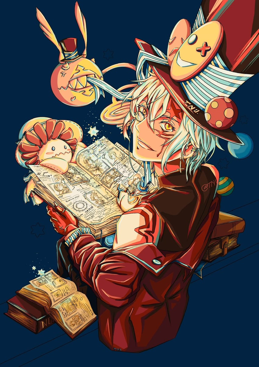 allen walker, lavi, timcanpy, road kamelot, millennium earl, and 4 more (d.gray-man) drawn by ayoshide05