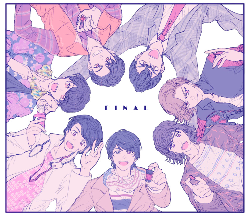 ankh, hino eiji, kiryuu sento, kisaragi gentarou, kazuraba kouta, and 2 more (kamen rider and 6 more) drawn by mok921