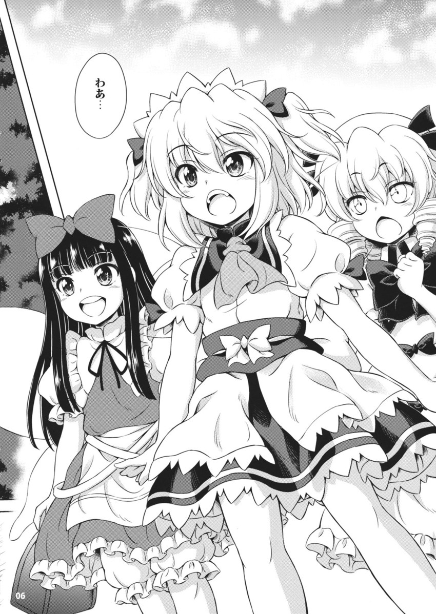 star sapphire, luna child, and sunny milk (touhou) drawn by hirasaka_makoto
