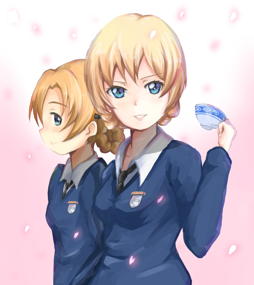 darjeeling and orange pekoe (girls und panzer) drawn by komatsuya and takamatsuya