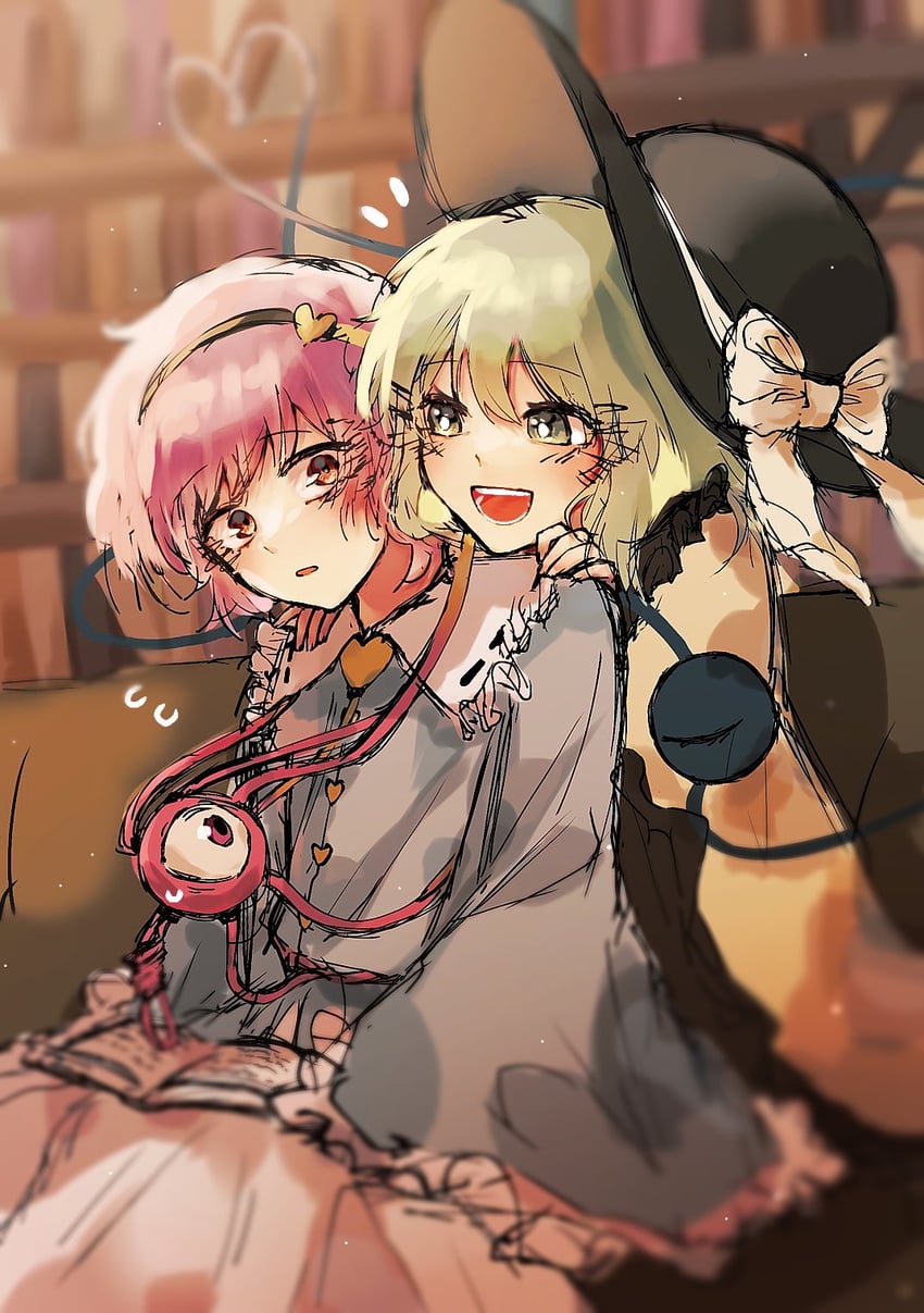 komeiji koishi and komeiji satori (touhou) drawn by 1cph