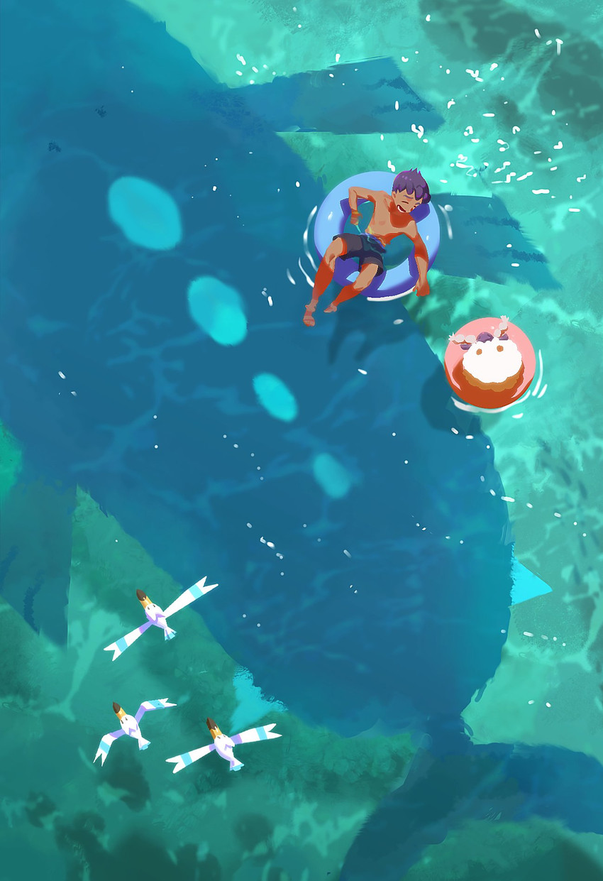 hop, wingull, wooloo, and wailord (pokemon and 1 more) drawn by meipu_hm