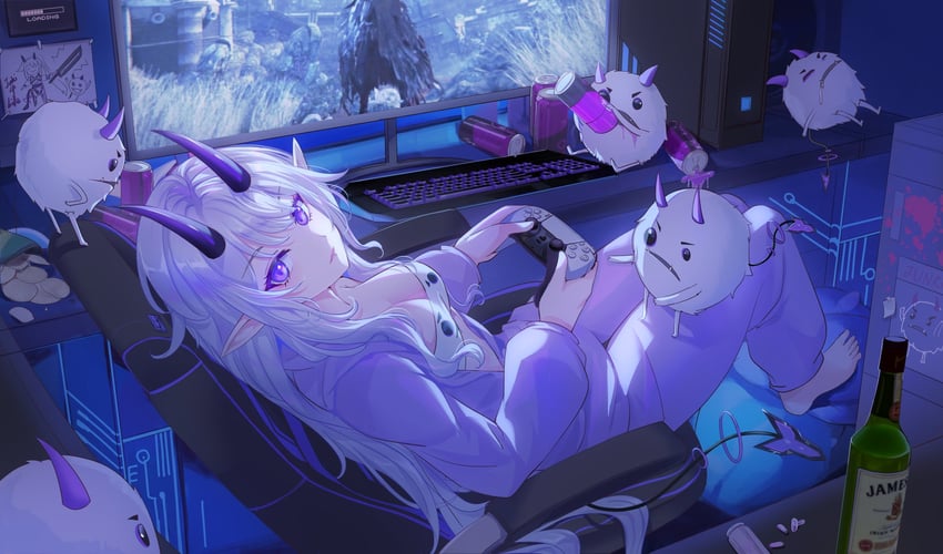powdur and junki (indie virtual youtuber and 1 more) drawn by celtreny