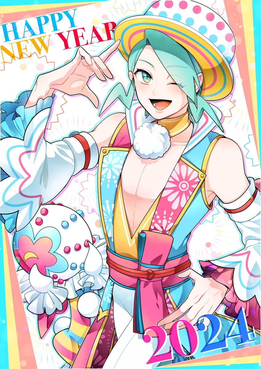 blacephalon and wallace (pokemon and 1 more) drawn by ginkun