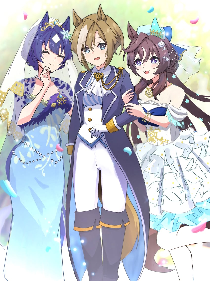 cheval grand, verxina, and vivlos (umamusume) drawn by kuruton_(krtn_gameac)