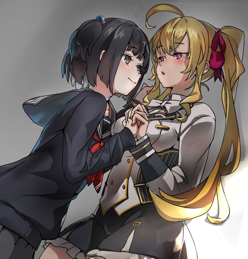 takamiya rion and amemori sayo (nijisanji) drawn by ryuugan