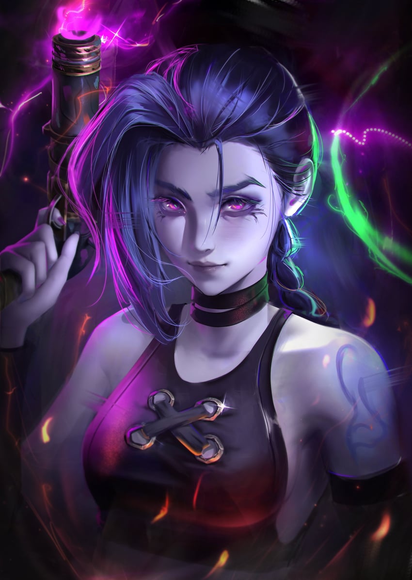jinx and arcane jinx (league of legends and 1 more) drawn by mattikarp