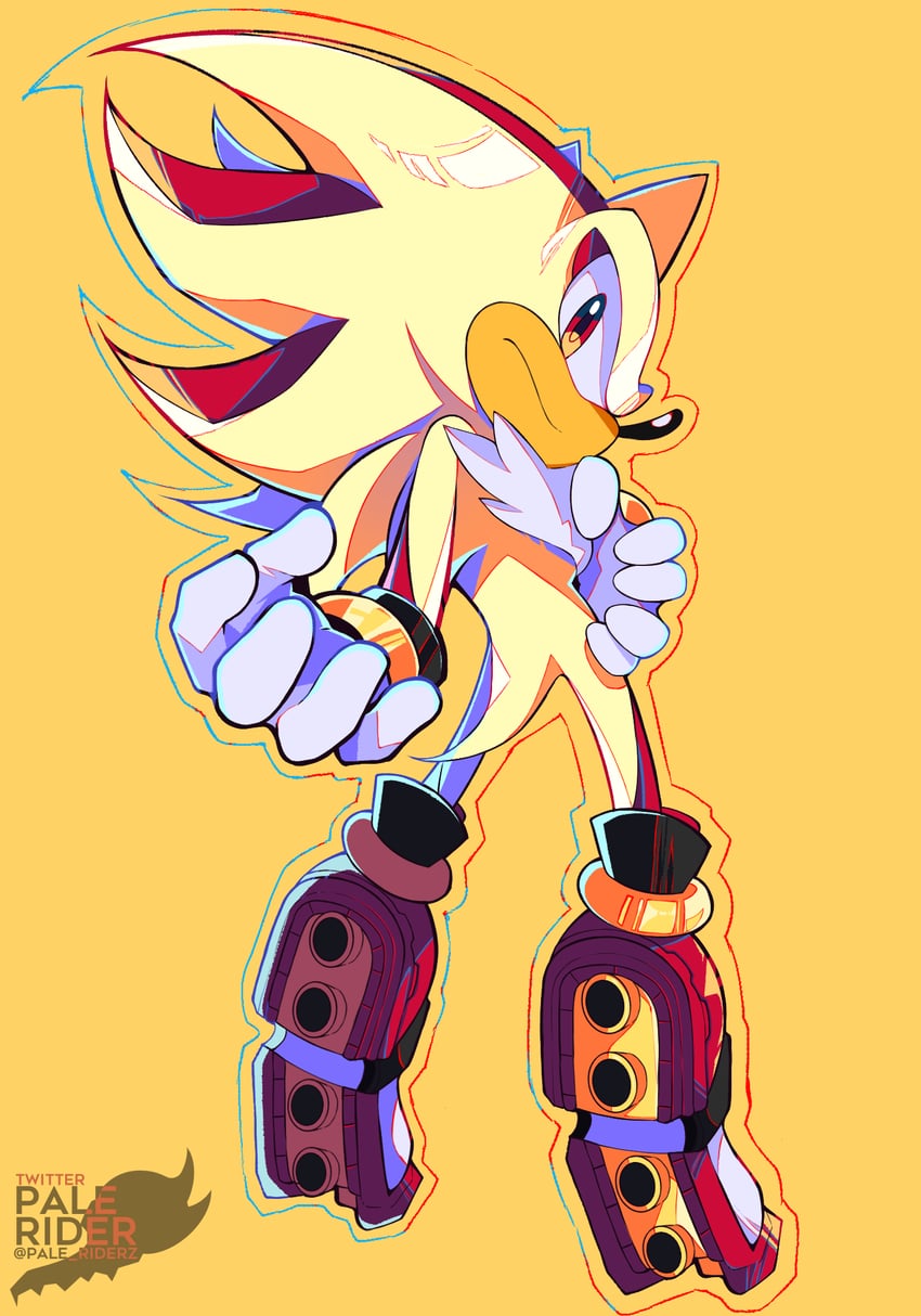 shadow the hedgehog and super shadow (sonic) drawn by pale_riderz