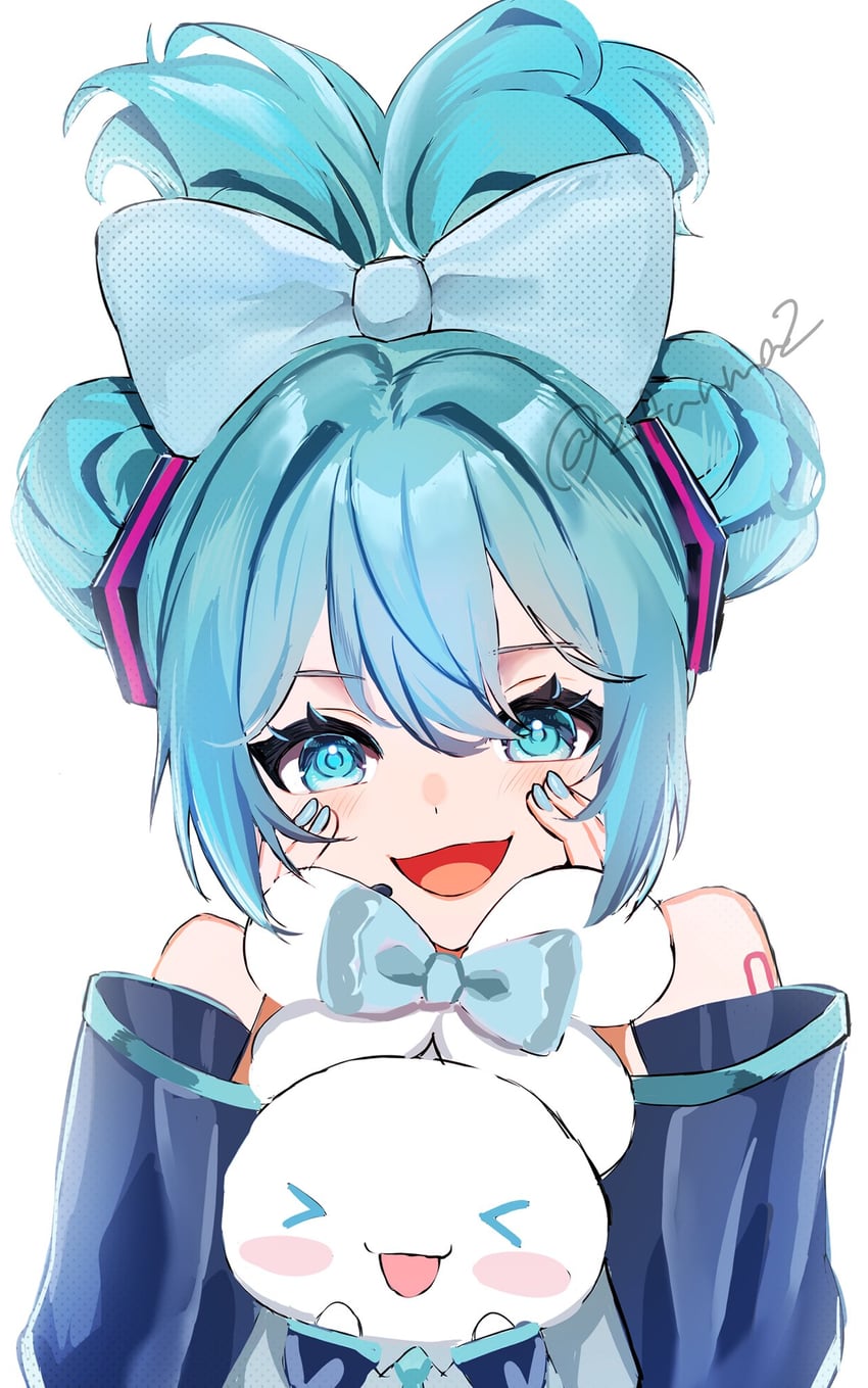 hatsune miku, cinnamoroll, and cinnamiku (vocaloid and 2 more) drawn by 2funma2