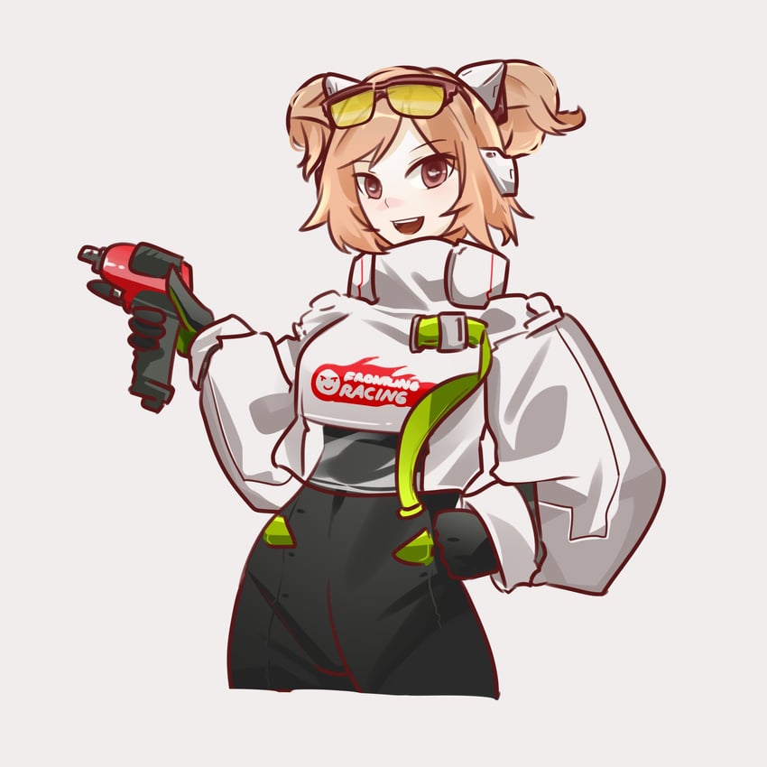 hatsune miku, racing miku, and p90 (vocaloid and 2 more) drawn by holeecrab