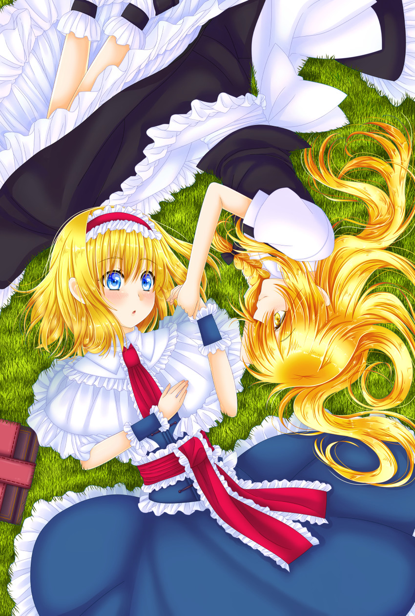 kirisame marisa and alice margatroid (touhou) drawn by baretto_(firearms_1)