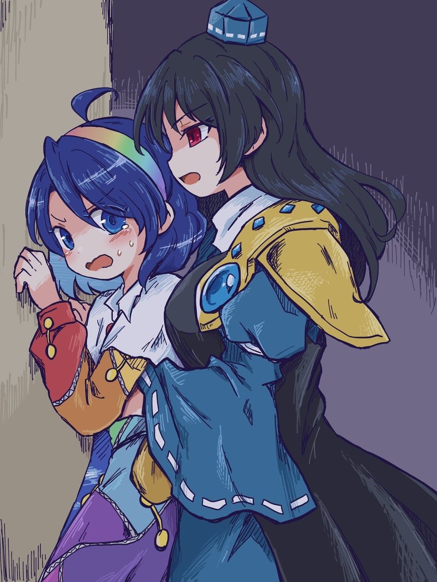 iizunamaru megumu and tenkyuu chimata (touhou) drawn by pote_(ptkan)