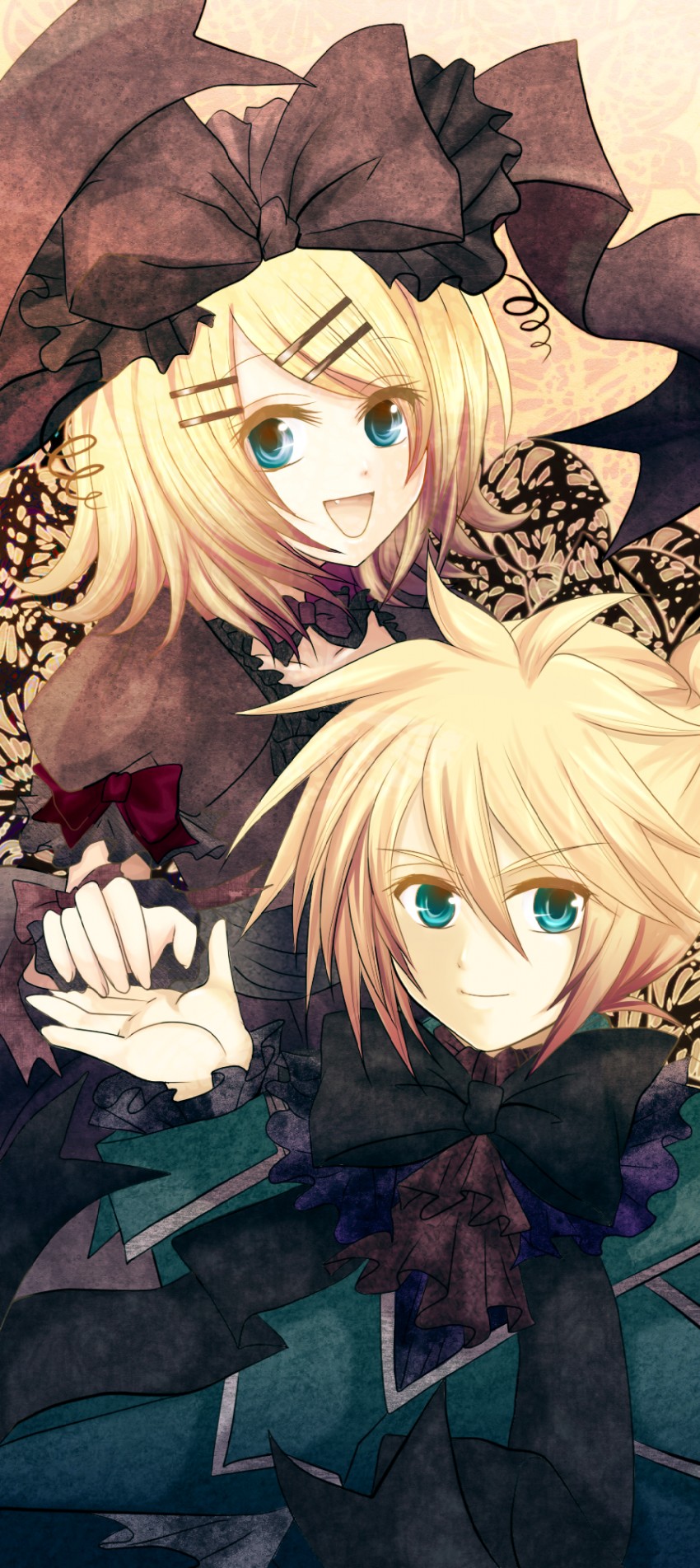 kagamine rin and kagamine len (vocaloid) drawn by soriku