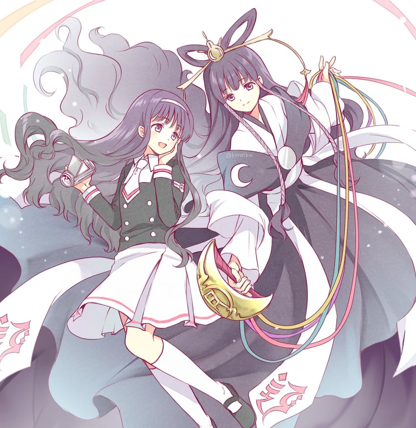 daidouji tomoyo and tomoyo hime (cardcaptor sakura and 1 more) drawn by kurabayashi
