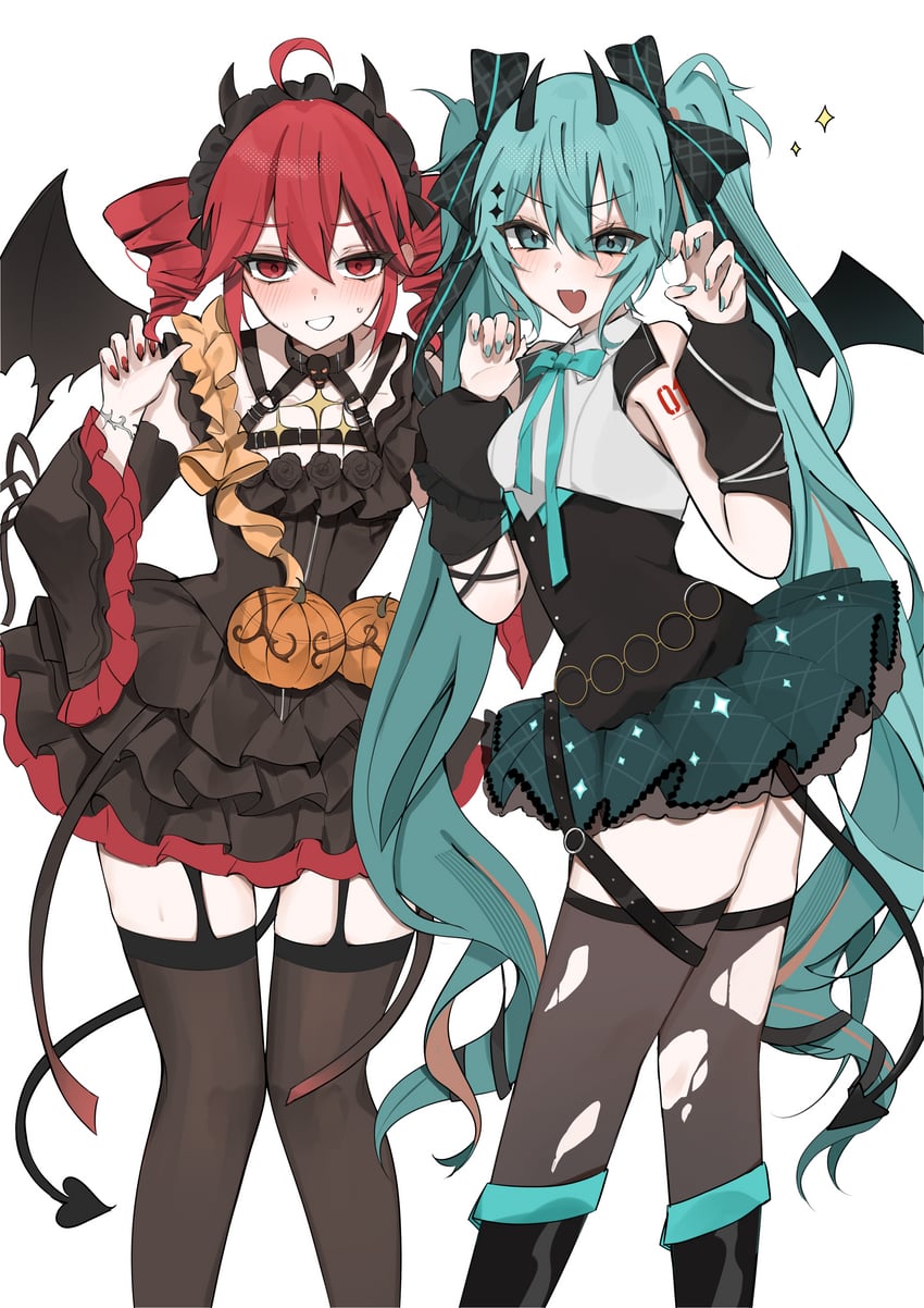 hatsune miku and kasane teto (vocaloid and 2 more) drawn by waimoniku