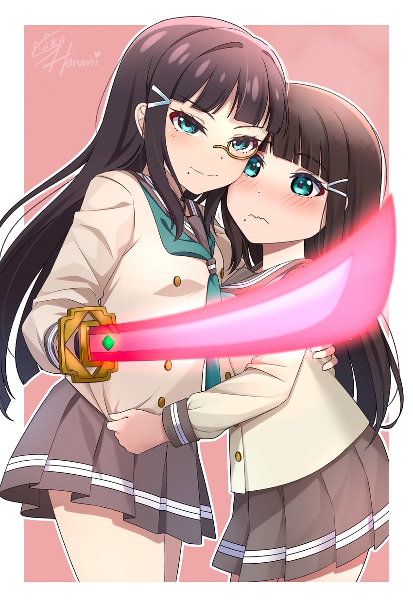 kurosawa dia and dia (love live! and 2 more) drawn by ska.harumi