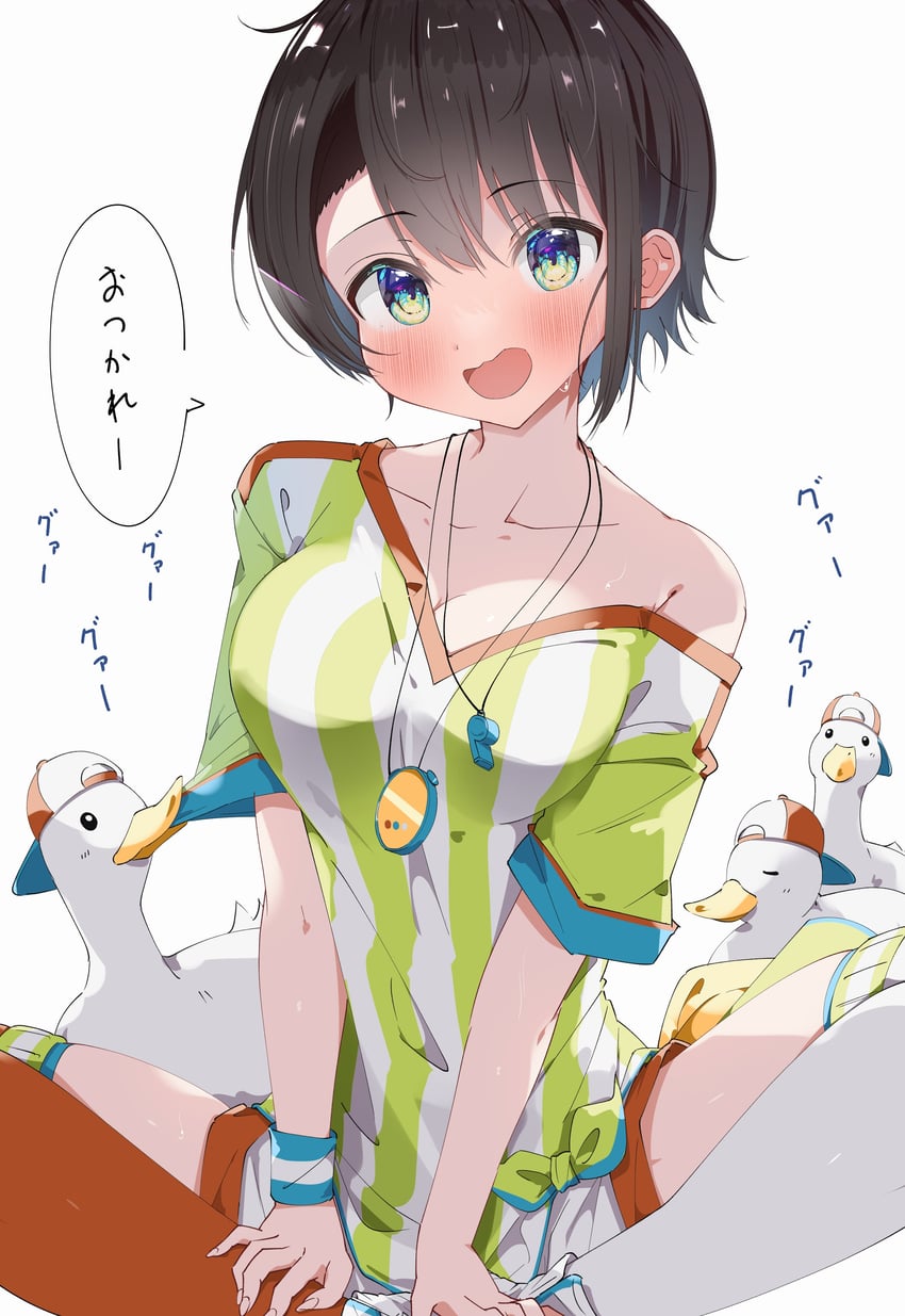 oozora subaru and subaru duck (hololive) drawn by kuno_(kc9s)