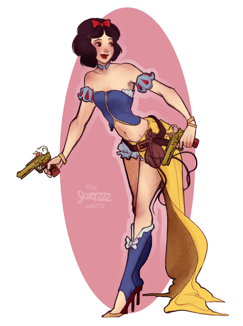 yuna and snow white (final fantasy and 3 more) drawn by skirtzzz