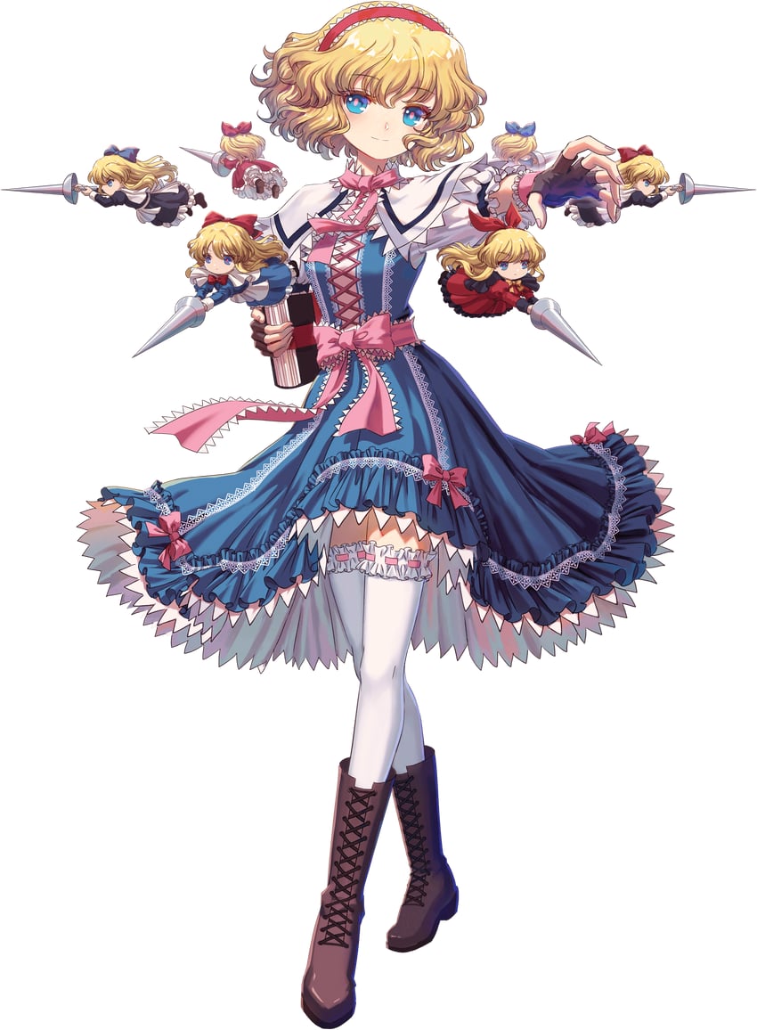 alice margatroid, shanghai doll, and hourai doll (touhou and 1 more) drawn by kumio