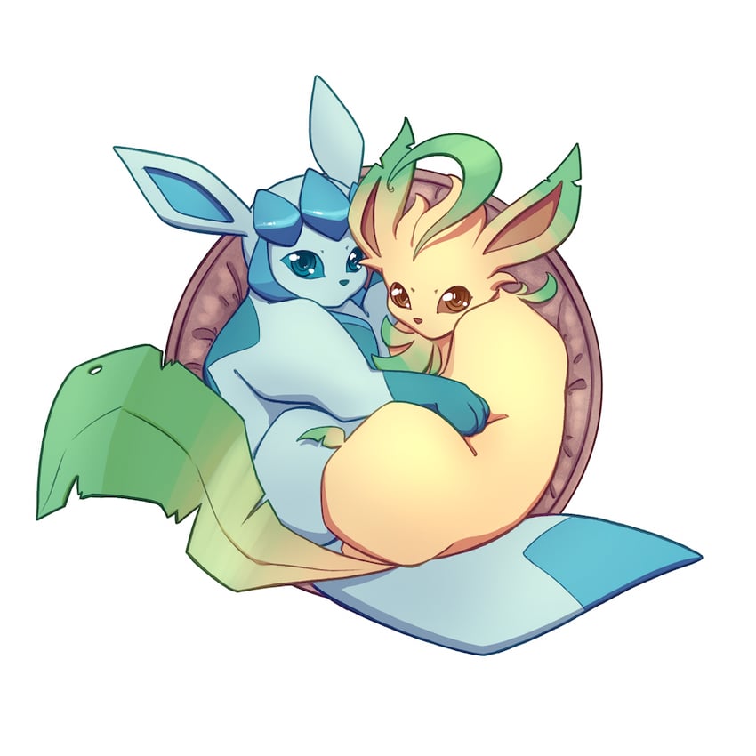 glaceon and leafeon (pokemon) drawn by n647