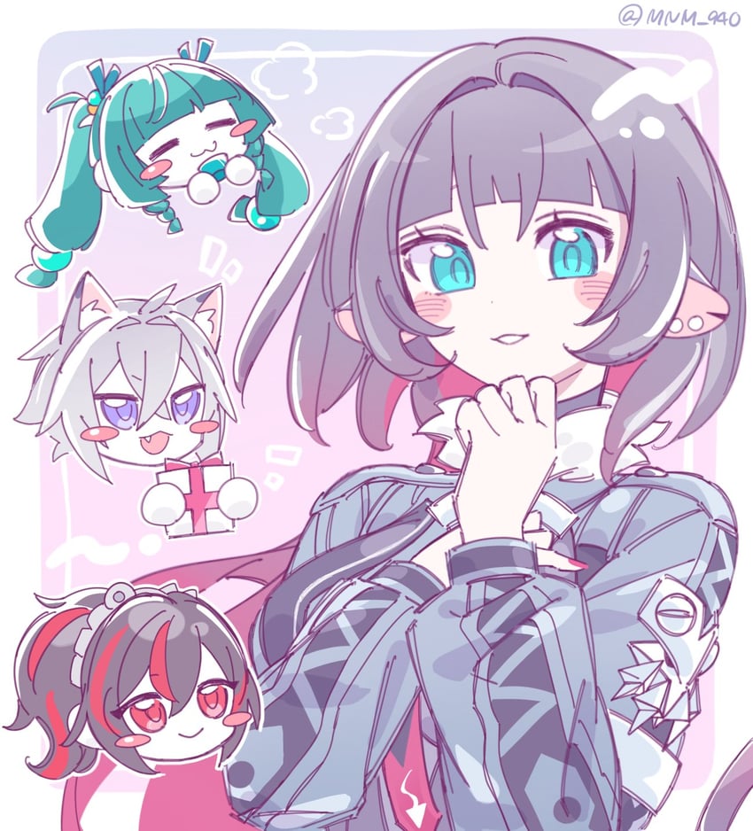 jane doe, zhu yuan, qingyi, and seth lowell (zenless zone zero) drawn by mnm_940