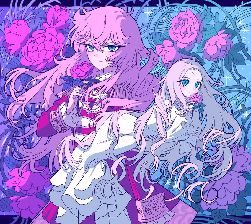 oscar francois de jarjayes and marie antoinette (versailles no bara) drawn by meremero