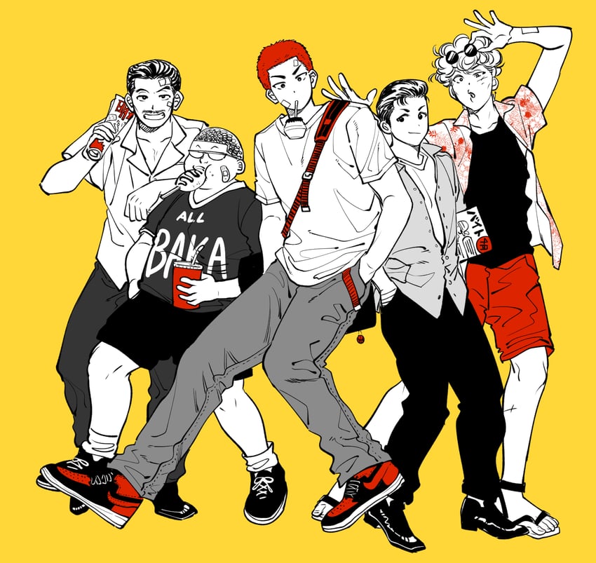 sakuragi hanamichi, mito youhei, takamiya nozomi, ookusu yuuji, and noma chuuichirou (slam dunk) drawn by dandalian