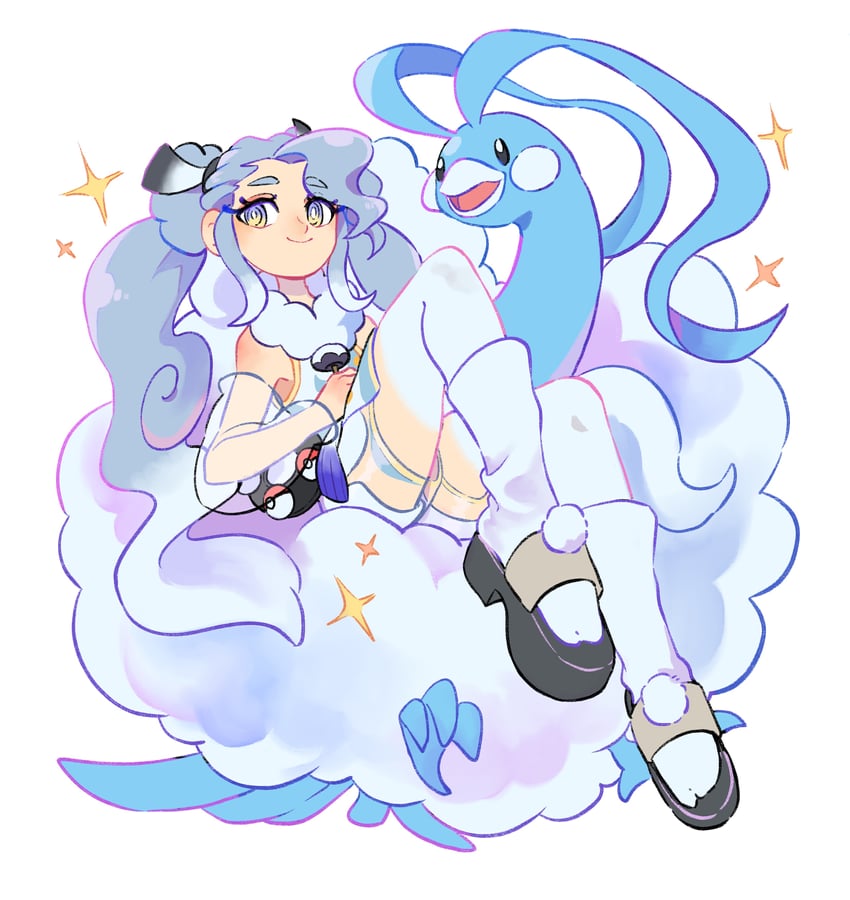 hatsune miku, altaria, and flying miku (pokemon and 2 more) drawn by oe_(yamifuti)
