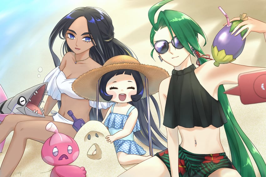 rotom, rika, rotom phone, geeta, poppy, and 2 more (pokemon and 1 more) drawn by natsuya_(nty_2d)