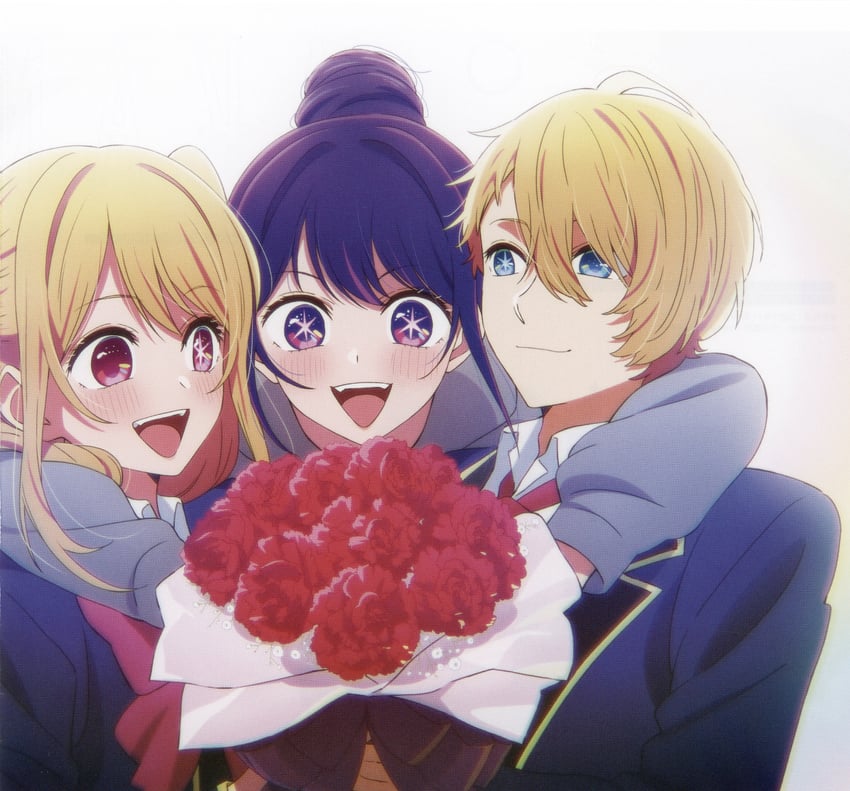 hoshino ai, hoshino ruby, and hoshino aquamarine (oshi no ko)