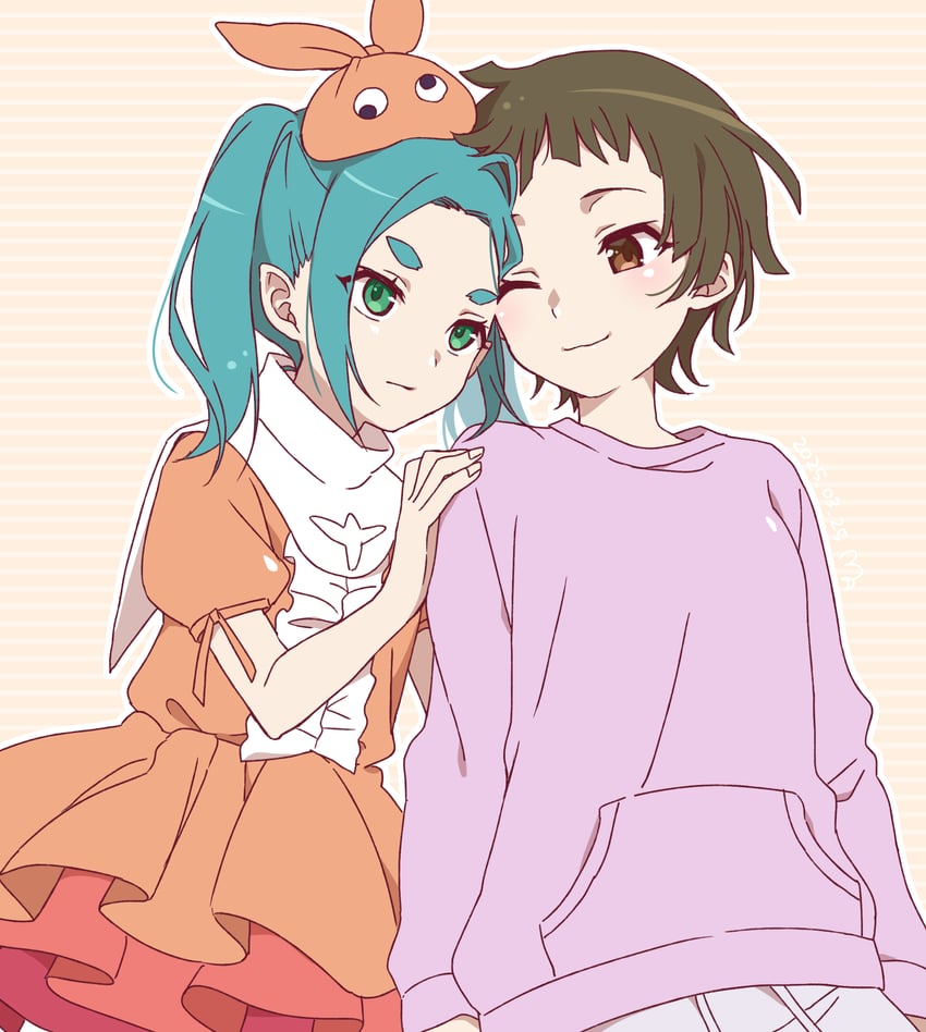 sengoku nadeko, ononoki yotsugi, and present nadeko (monogatari and 1 more) drawn by manimani_(mani_ma)