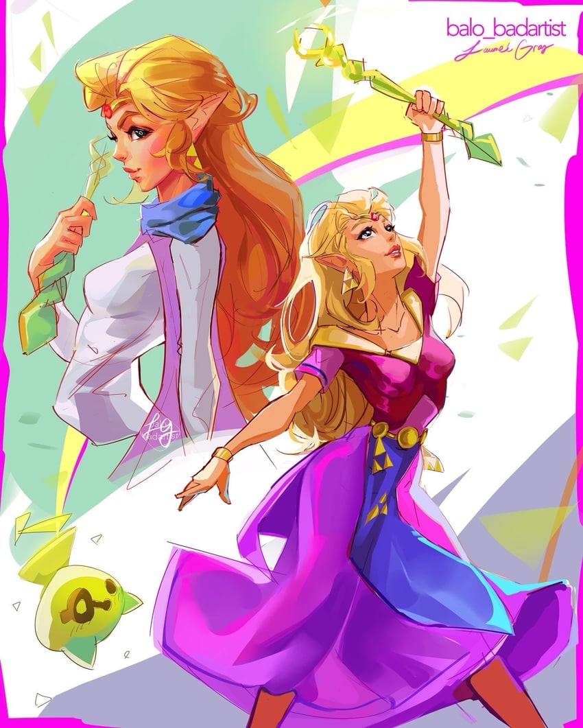 princess zelda and tri (the legend of zelda and 1 more) drawn by balo_badartist
