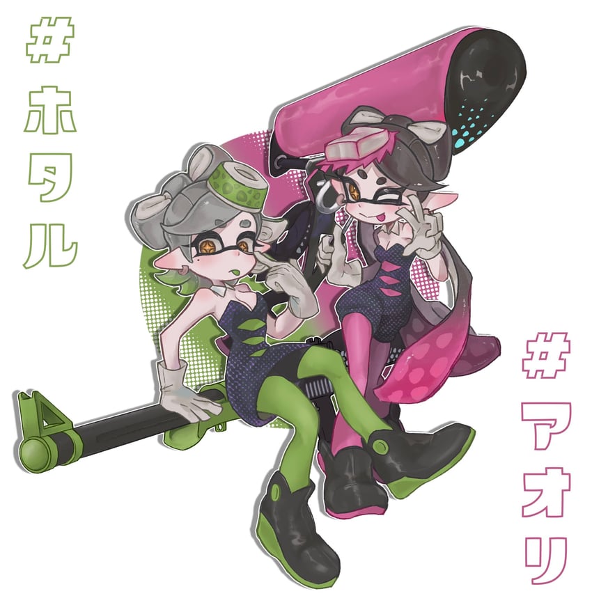 callie and marie (splatoon and 1 more) drawn by yabi_(akfkzkcl)