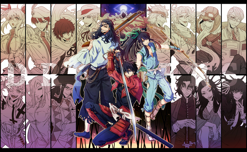 nasu no yoichi, shimazu toyohisa, hijikata toshizou, oda nobunaga, olmine, and 12 more (drifters) drawn by yukihime_(mofumofu2225)