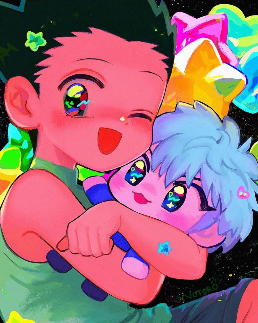 killua zoldyck and gon freecss (hunter x hunter) drawn by totorolls