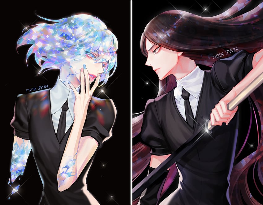 diamond and bort (houseki no kuni) drawn by dyd476