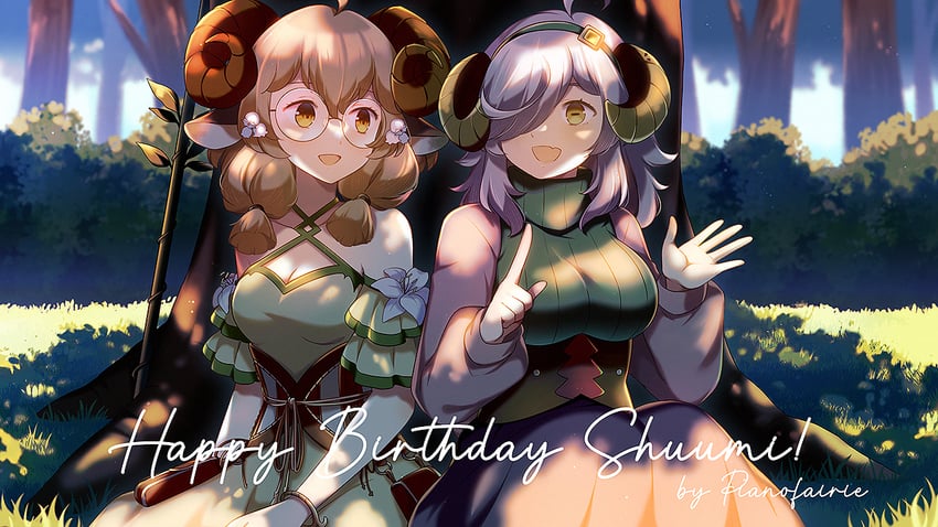 lyla sheepi and shuumi (indie virtual youtuber) drawn by kei-chan_(atlas_kei)