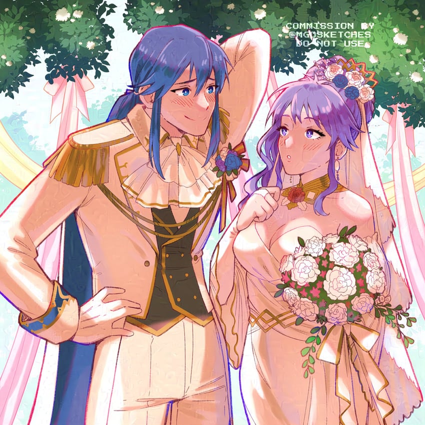seliph and ishtar (fire emblem and 2 more) drawn by mango_(mgosketches)