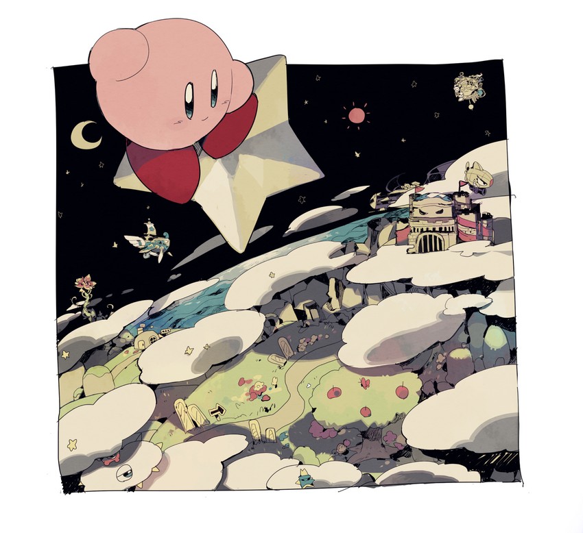 kirby, waddle dee, waddle doo, whispy woods, kracko, and 2 more (kirby) drawn by higa423