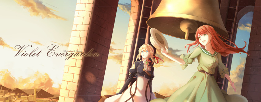 violet evergarden and luculia marlborough (violet evergarden) drawn by somnia