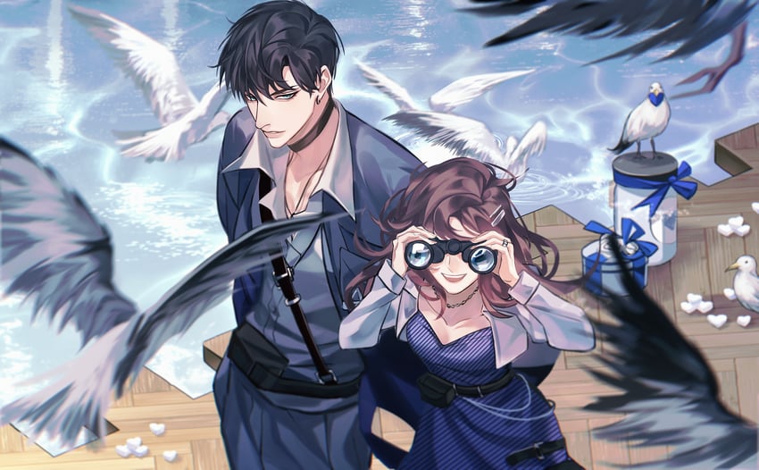 protagonist and xiao yi (light and night love) drawn by zhuowang233