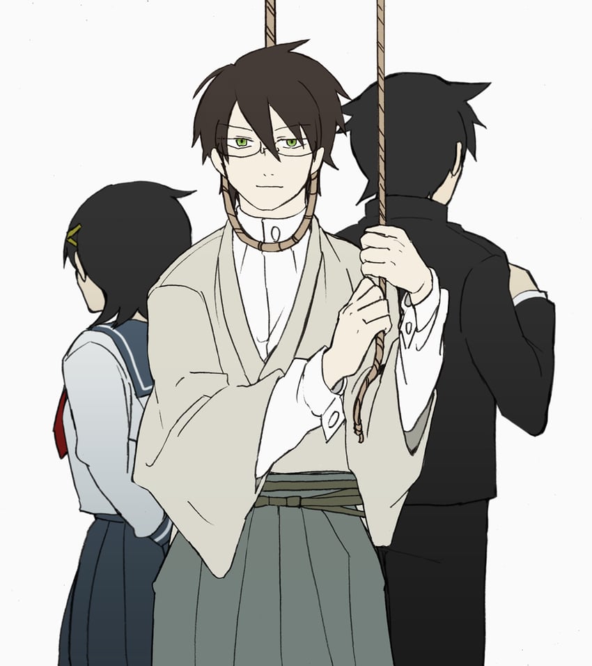 itoshiki nozomu, fuura kafuka, and kudou jun (sayonara zetsubou sensei) drawn by laughuman