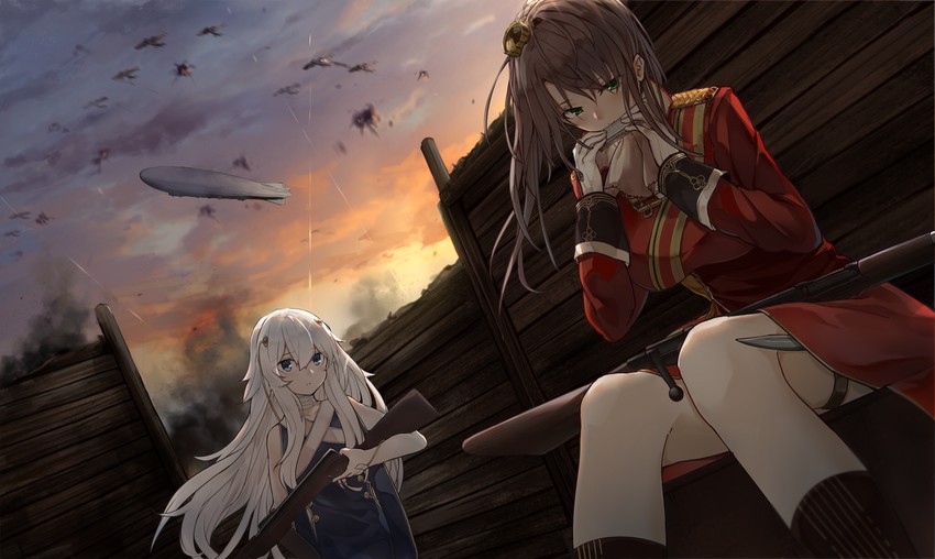 lee-enfield and ribeyrolles (girls' frontline) drawn by mag_(mag42)