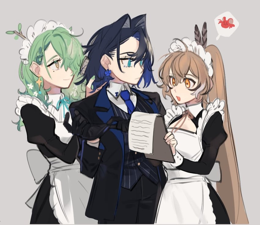 ouro kronii, nanashi mumei, ceres fauna, and hakos baelz (hololive and 1 more) drawn by eus_ing