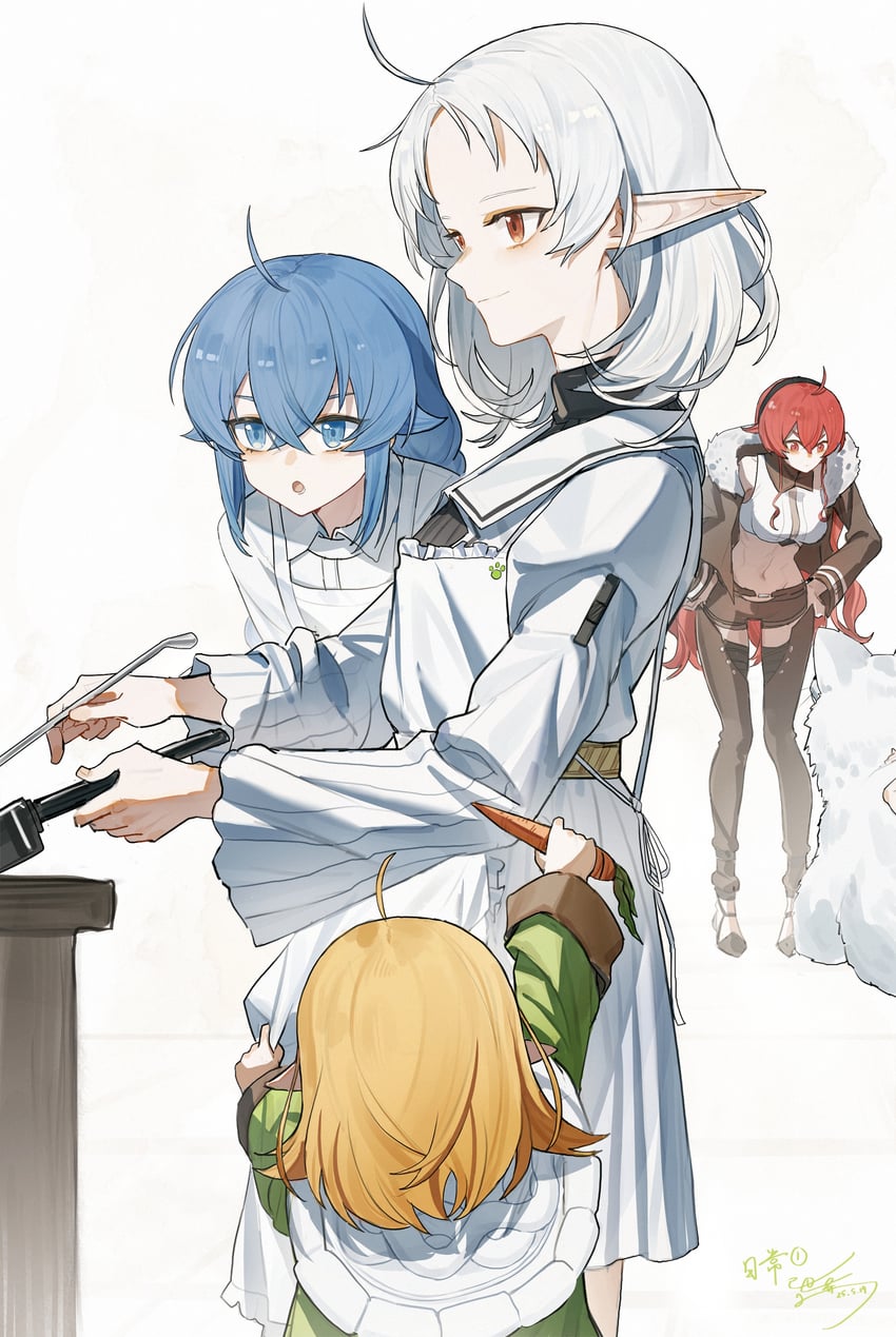 roxy migurdia, eris greyrat, sylphiette, lucy greyrat, and leo (mushoku tensei) drawn by yisjhui