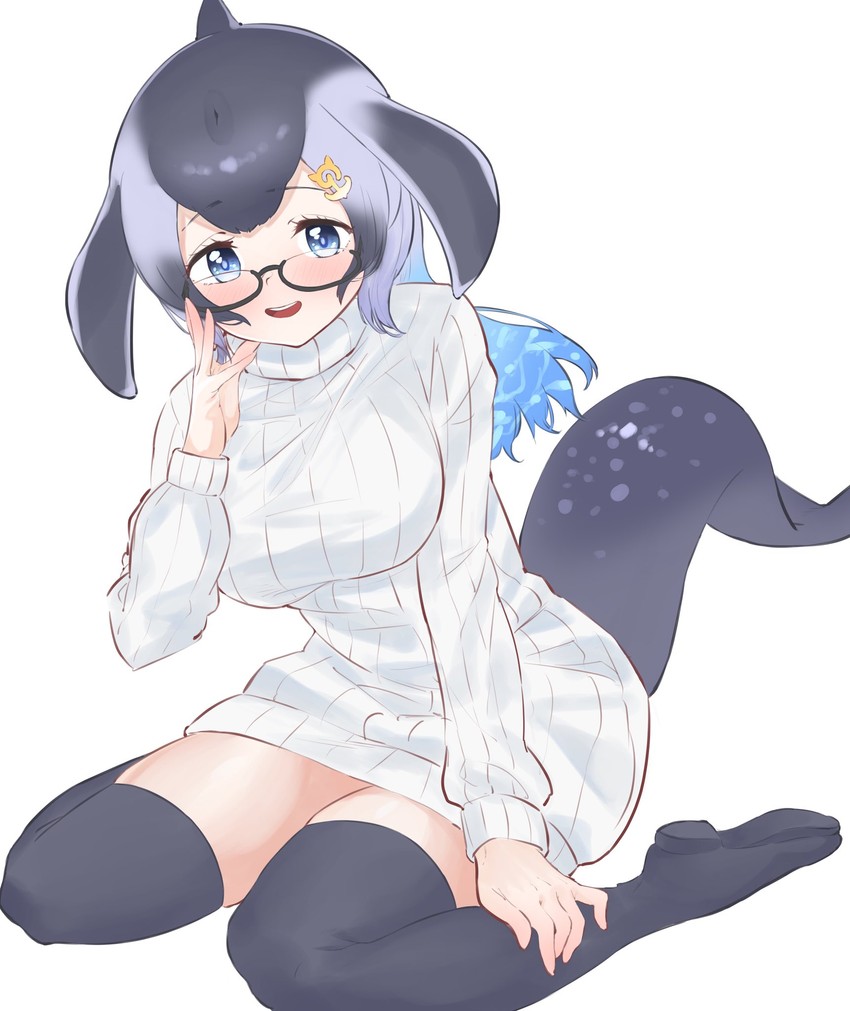 blue whale (kemono friends and 1 more) drawn by kona_ming